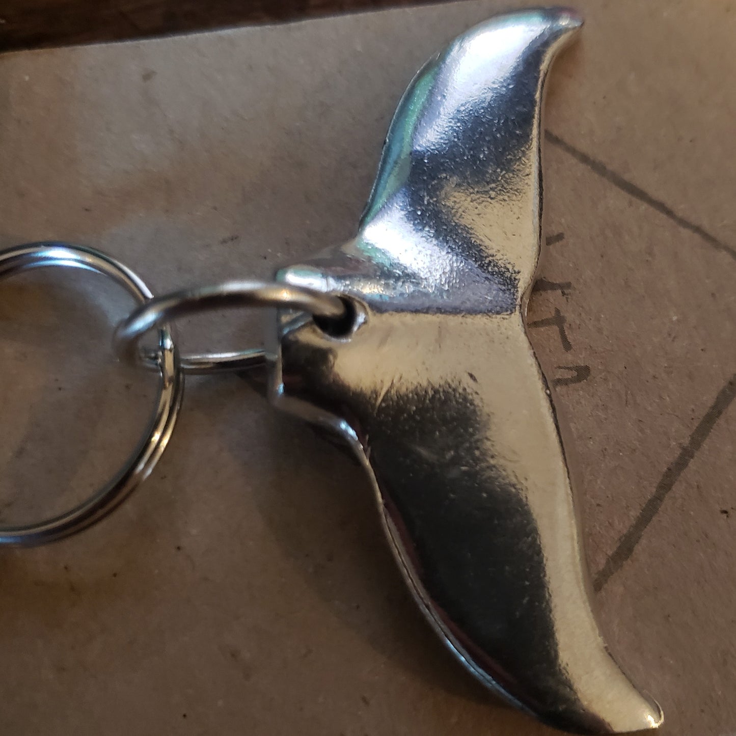 Whale fin keychain