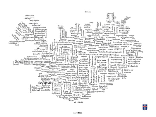 Cartes toponymiques de l'Islande