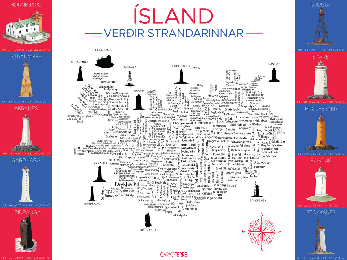 Cartes toponymiques de l'Islande